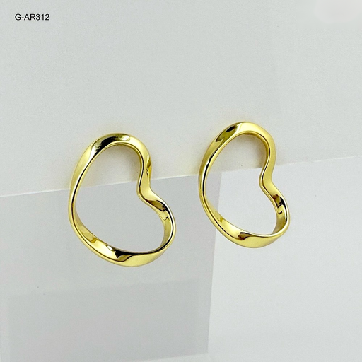 [G-AR-312] *TOPO EN RODINADO GOLD SILUETA CORAZÓN