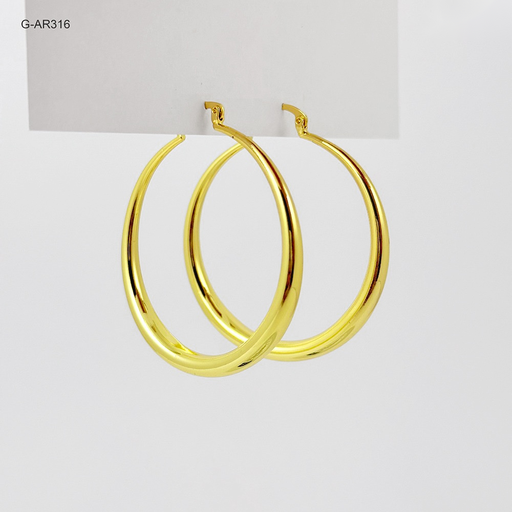 [G-AR-316] *MAXI ARGOLLAS EN RODINADO GOLD 5CM