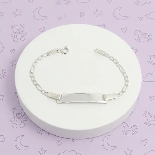 [P-PL-181] Pulsera en plata ley 925 esclava cartier bebé 13 cm