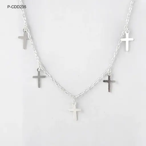 [P-CDD-235] Collar en plata ley 925 dijes cruces