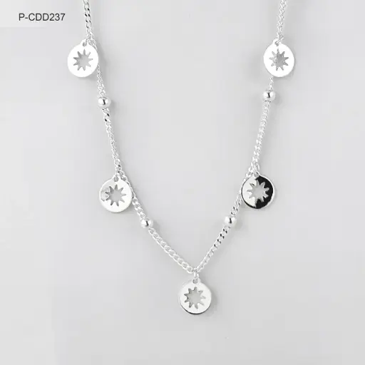 [P-CDD-237] Collar en plata ley 925 círculo sol