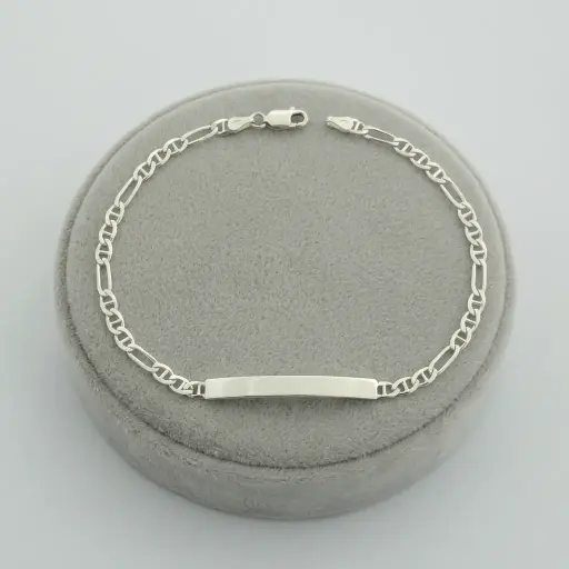 [P-PL-191] Pulsera esclava en Plata ley 925 tejido cartier escalera / 21 cm