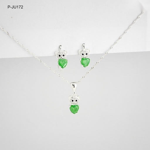 [P-JU-172] Juego en plata ley 925 thai osito