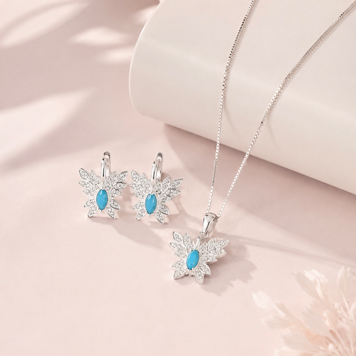 [P-JU-174] Juego en plata ley 925 thai mariposa grande