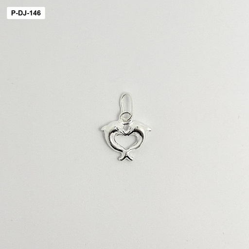 [P-DJ-146] Dije plata 925 corazón delfines