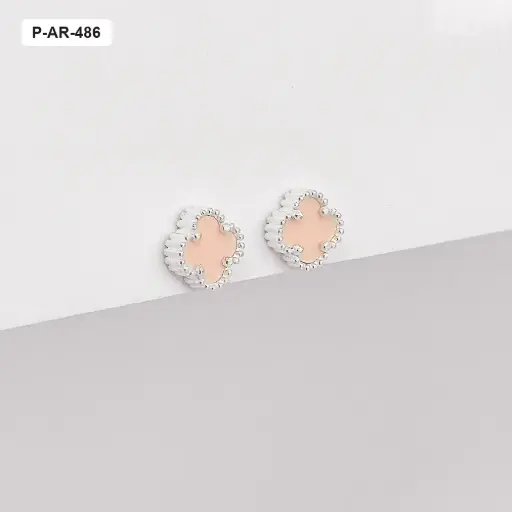 [P-AR-486] *ARETE PLATA LEY 925 VAN CLEEF ROSA