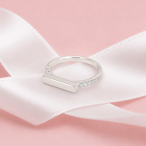 [P-AN-227] Anillo plata ley 925 barra lisa microcircones laterales