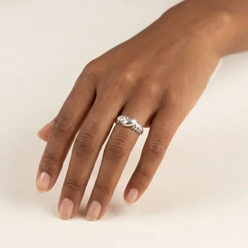 [P-AN-233] Anillo en plata ley 925 trenzado talla 8