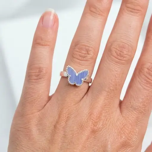 [P-AN-241] Anillo plata ley 925 van cleef mariposa color surtido