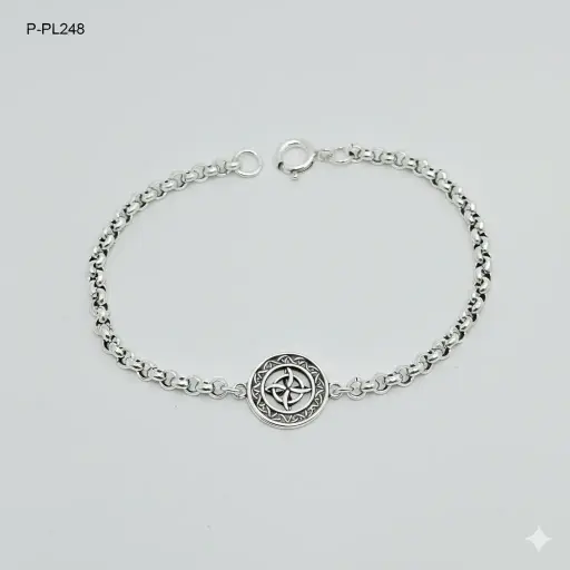 [P-PL-248] Pulsera plata ley 925 nudo de bruja