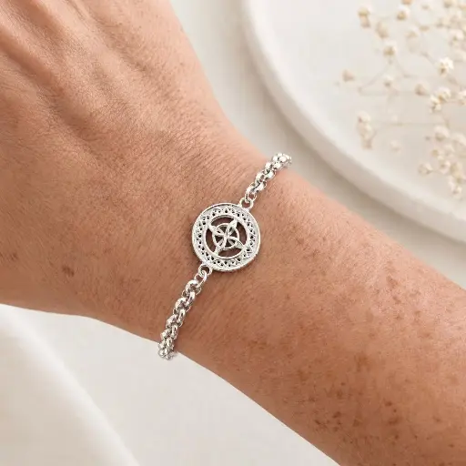 [P-PL-248] Pulsera plata ley 925 nudo de bruja