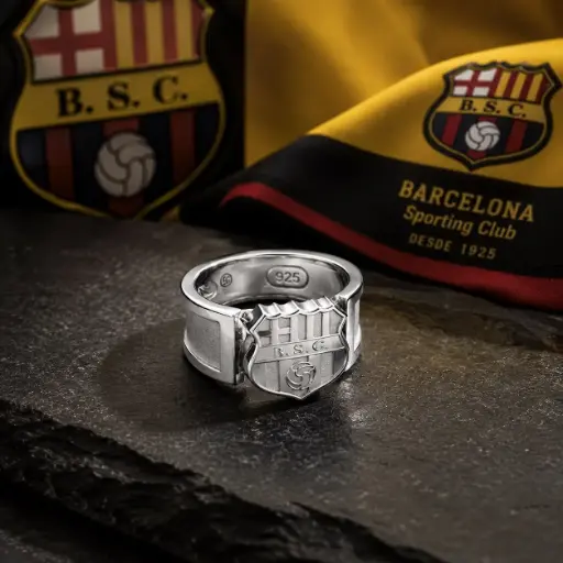 [P-AN-245] Anillo plata ley 925 barcelona - baño rodio