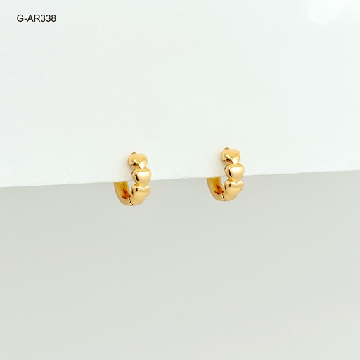 [G-AR-338] *ARGOLLA EN RODINADO GOLD ROSE HUGGIE CORAZONES