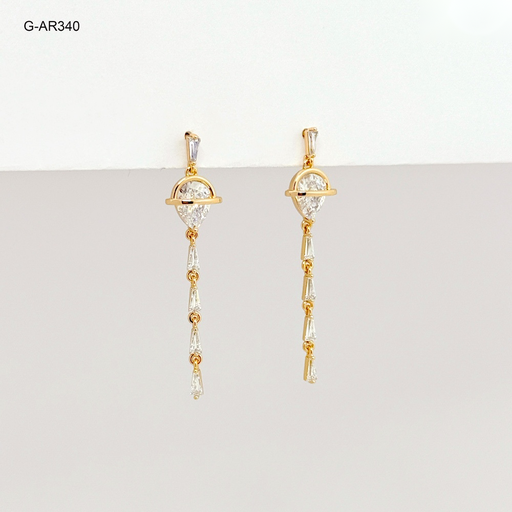 [G-AR-340] *ARETE EN RODINADO GOLD CHAMPAGNE SURTIDO