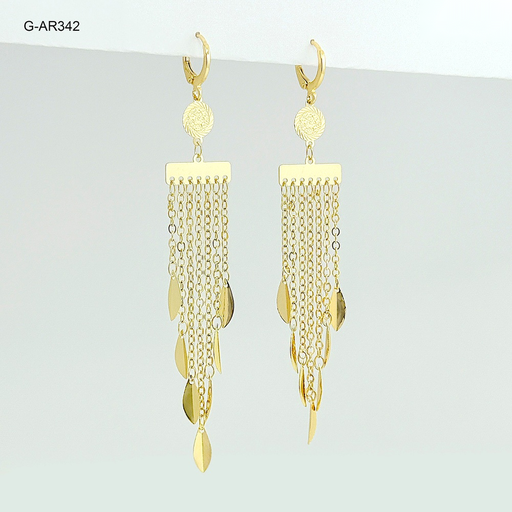 [G-AR-342] *ARETES EN GOLDFILLED SISTEMA GANCHO LARGO PUNTAS HOJAS