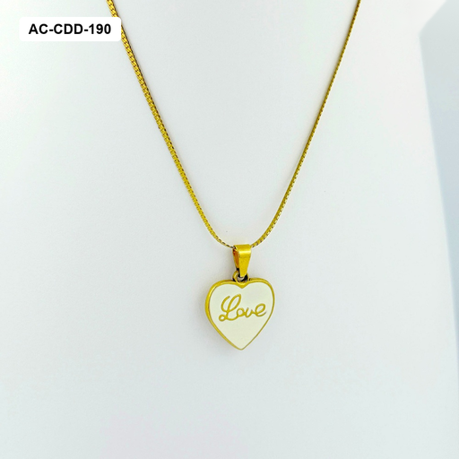 [AC-CDD-190] *COLLAR EN ACERO GOLD CORAZÓN ESMALTADO