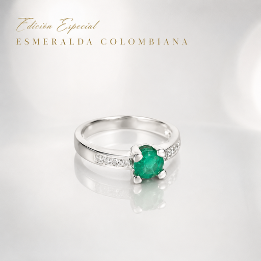 [P-AN-243] Anillo edición especial esmeralda autentica plata 925 modelo 3 - talla 8