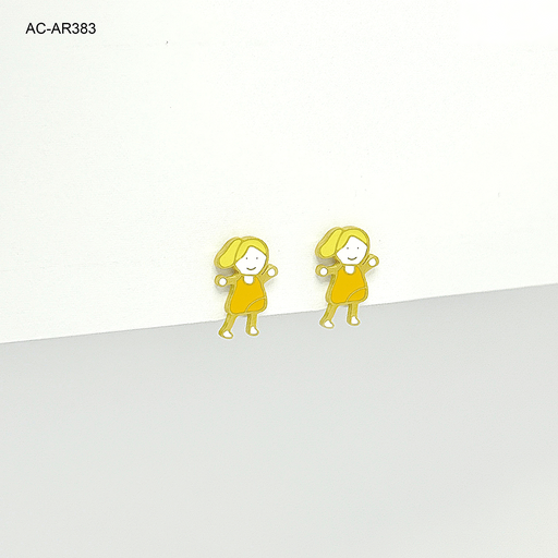 [AC-AR-383] Topo en acero gold niña esmaltado