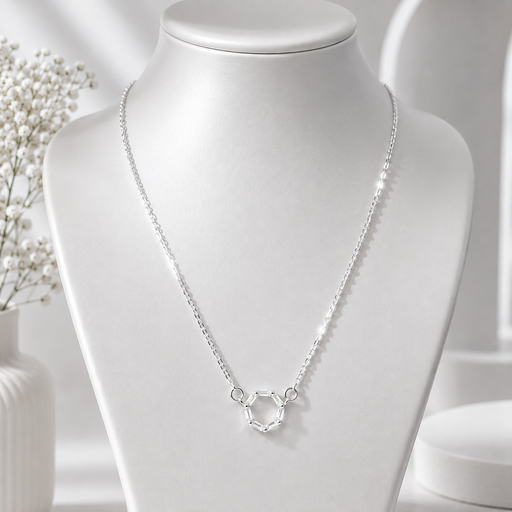 [P-CDD-245] Collar plata 925 baño rodio círculo cristales