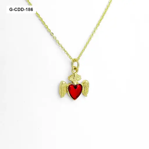 [G-CDD-186] *COLLAR EN RODINADO GOLD SAGRADO CORAZÓN