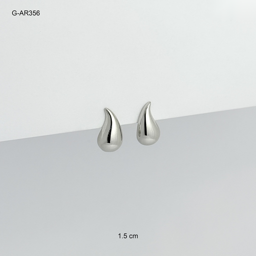 [G-AR-356] *ARETE EN RODINADO GOTA SILVER 1.5 CM
