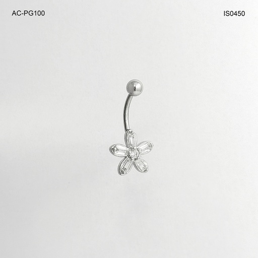 [AC-PG-100] Piercieng para ombligo en acero / titanio