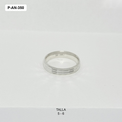 [P-AN-350] Anillo en plata ley 925 aro diamantado