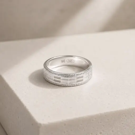 [P-AN-350] Anillo en plata ley 925 aro diamantado