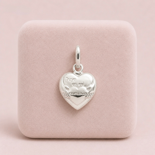 [P-DJ-227] Dije en plata ley 925 tuyo es mi corazón