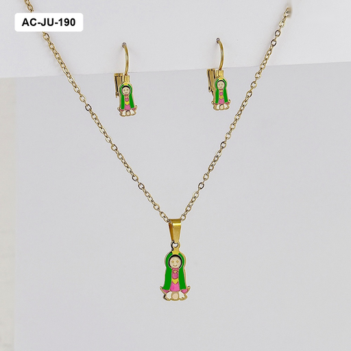 [AC-JU-190] Juego en acero gold para niñas