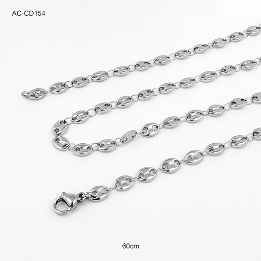 [AC-CD-154] Cadena en acero silver gucci 60 cm