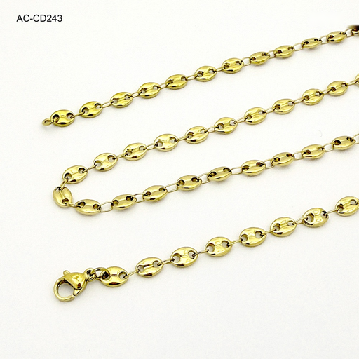 [AC-CD-243] Cadena en acero gold tejido gucci 60cm