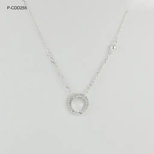 [P-CDD-255] *P-CDD-255 COLLAR EN PLATA LEY 925 CÍRCULO MICROCIRCONES