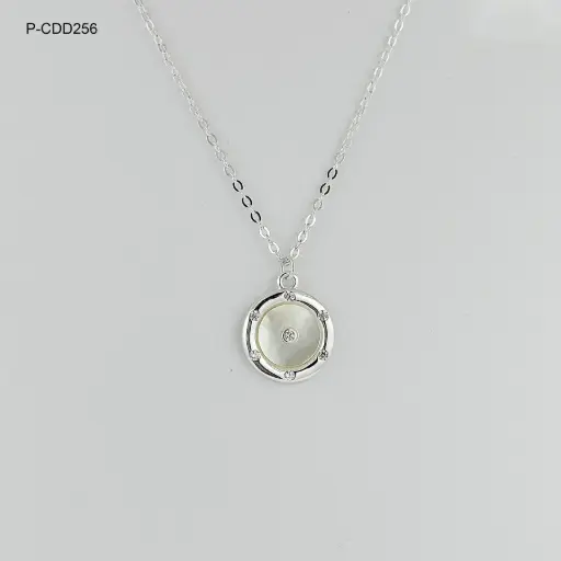 [P-CDD-256] *P-CDD-256 COLLAR EN PLATA LEY 925 CÍRCULO NÁCAR