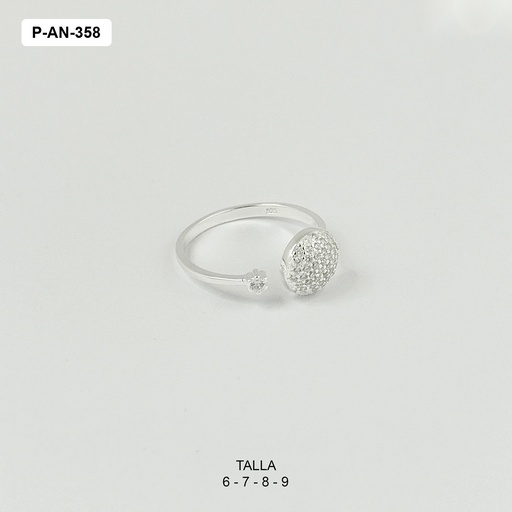[P-AN-358] Anillo en plata ley 925 circulo microcircones regulable