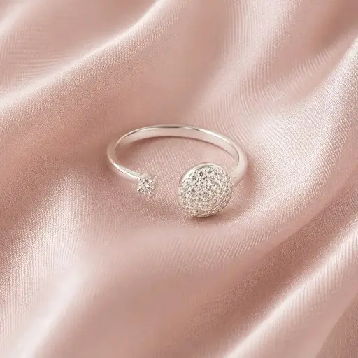 [P-AN-358] Anillo en plata ley 925 circulo microcircones regulable