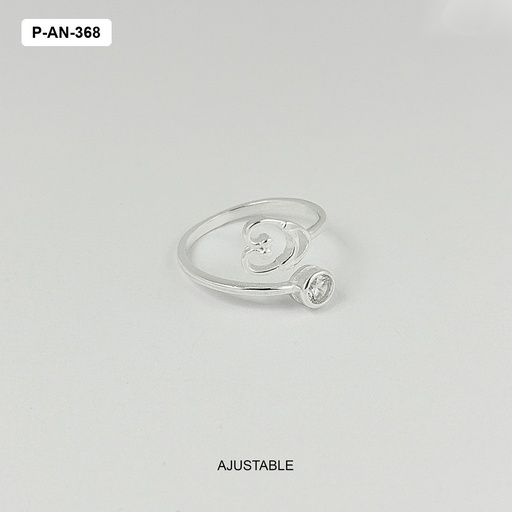 [P-AN-368] Anillo en plata ley 925 corazón estetoscopio ajustable