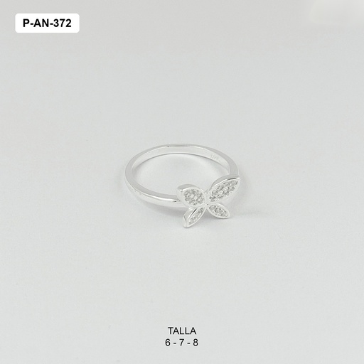 [P-AN-372] Anillo en plata ley 925 mariposa microcircones blancos