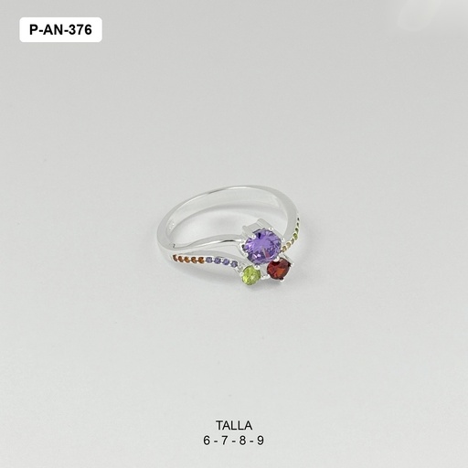 [P-AN-376] Anillo en plata ley 925 tres circones