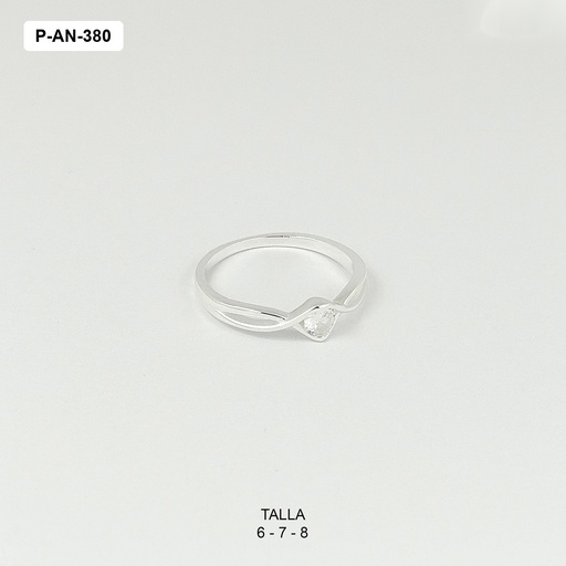 [P-AN-380] Anillo en plata ley 925 ondas circón