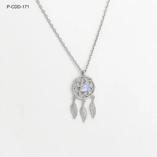 [P-CDD-171] *P-CDD-171 Collar Plata 925 Baño Rodio Atrapa Sueños