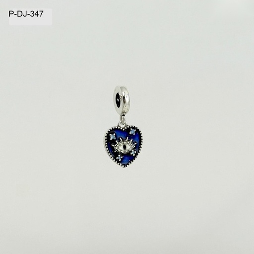 [P-DJ-347] Dije en plata ley 925 corazón ojito