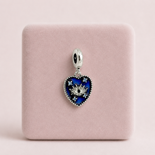 [P-DJ-347] Dije en plata ley 925 corazón ojito