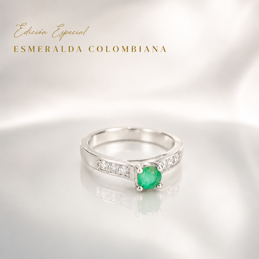 [P-AN-244] Anillo edición especial esmeralda autentica plata 925 modelo 2 - talla 8 1/2