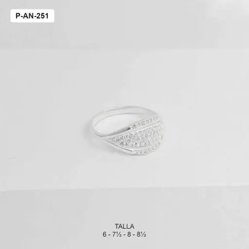 [P-AN-251] Anillo plata ley 925 ovalo microcircones blancos