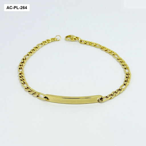 [AC-PL-264] PULSERA EN ACERO GOLD ESCLAVA CARTIER DELGADA 22CM