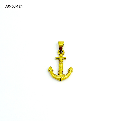 [AC-DJ-124] Dije en acero gold ancla