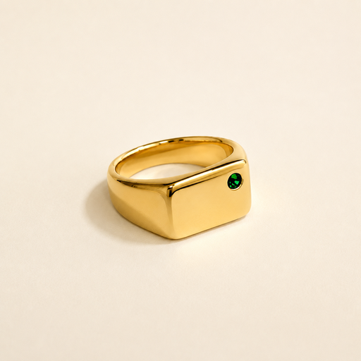 [AC-AN-223] Anillo en acero cuadrado con circón