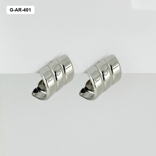 [G-AR-401] *Maxi Aretes en rodinado silver estilo old moeny