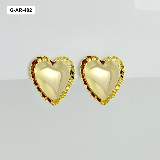 [G-AR-402] *Maxi Aretes en rodinado gold estilo old money corazón